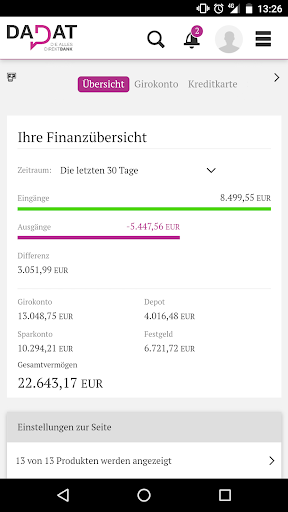 Android application DADAT Banking screenshort
