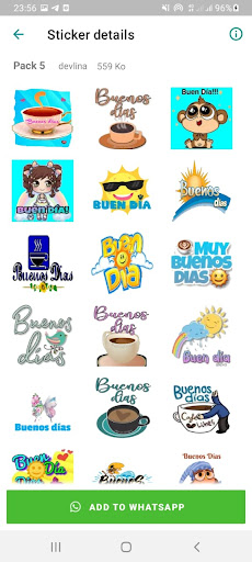 Android application Pegatinas De Buenas Noches screenshort