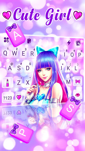 Esports Girl Keyboard Backgrou Screen 2