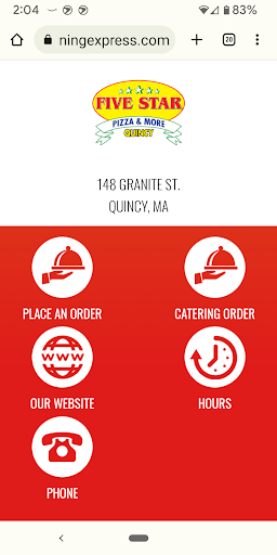 Android application Five Star Pizza screenshort
