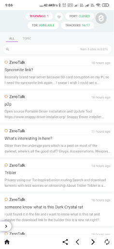 Android application ZeroNet Lite - P2P Websites screenshort