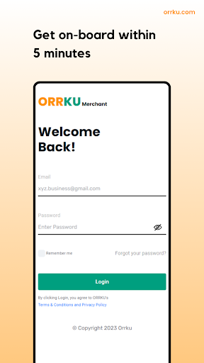 Android application Orrku - Merchant screenshort