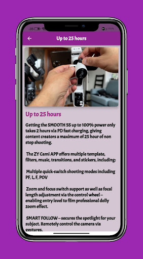 Zhiyun Smooth 5s Guide Screen 3