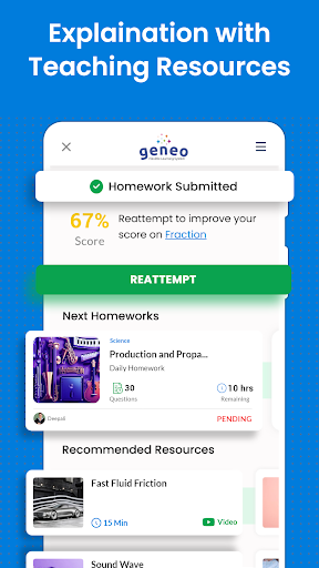 Android application Geneo Student screenshort