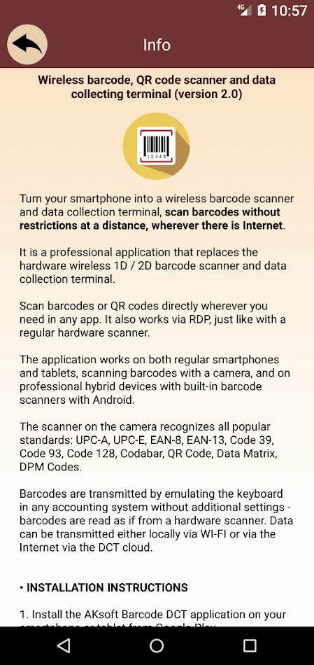 #7. AKsoft Barcode DCT (Android) Ved: АКsoft