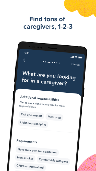 Android application Care.com: Hire Caregivers screenshort