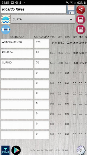 Tabela de Intensidades Screen 2