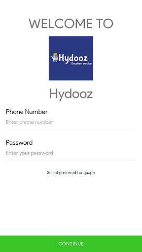 Android application Hydooz Delivery screenshort