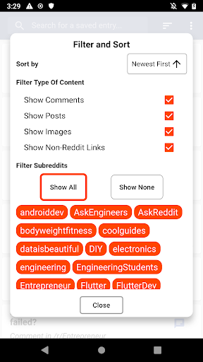 Favorites Manager Screen 2