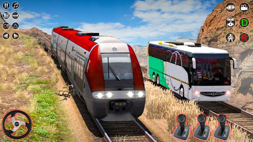 Train Racing 3d- Bus Vs Train  screenshots 1