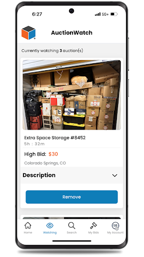 StorageTreasures Auction App Screen 3