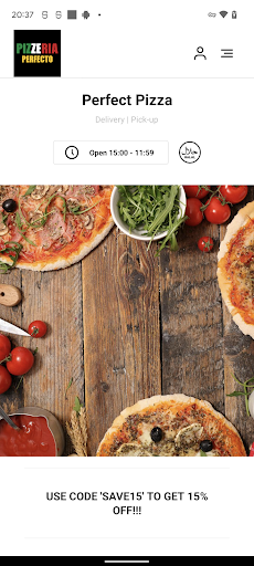 Android application Perfect Pizza screenshort