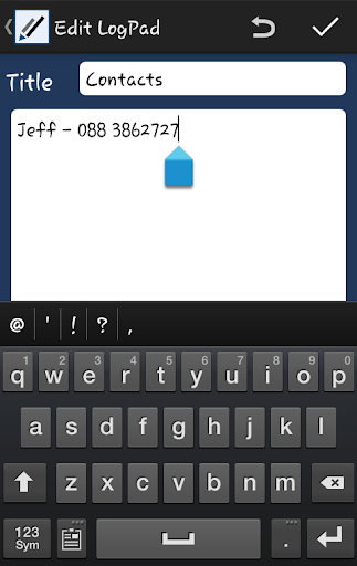LogPad Screen 2