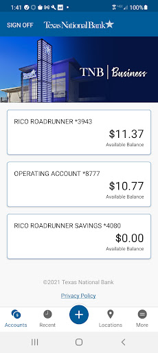 Texas National Bank Biz Screen 2