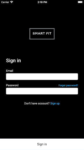 Android application Smart Fit screenshort