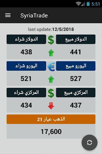 Android application سعر الدولار في سوريا screenshort
