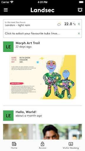 Android application Landsec Experience screenshort
