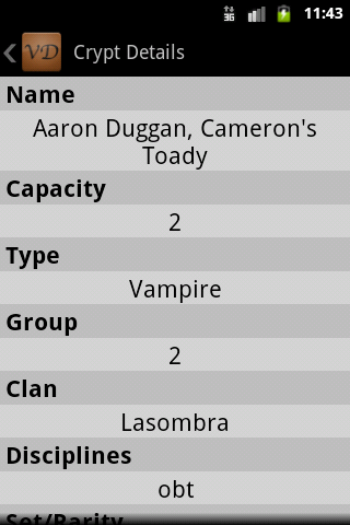 Android application VampiDroid - VTES Cards screenshort