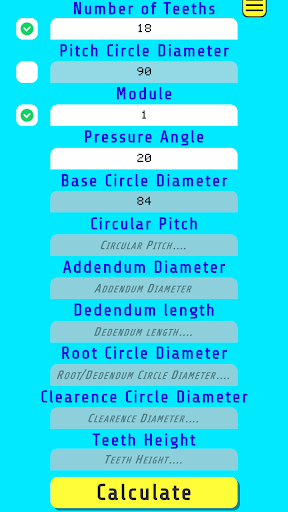 Spur Gear Calculator Screen 3