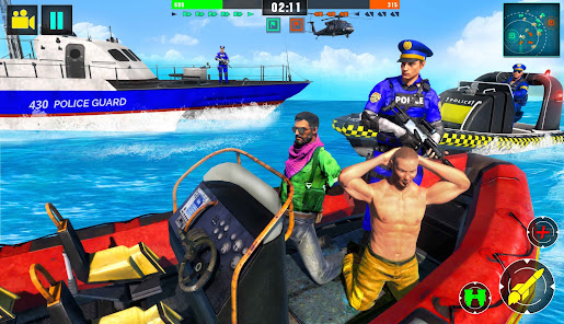 Police Boat Crime Shooting Gam  screenshots 5