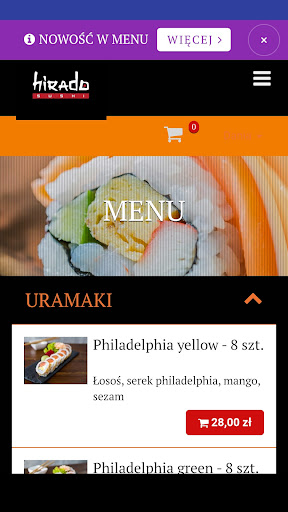 Android application Hirado Sushi screenshort