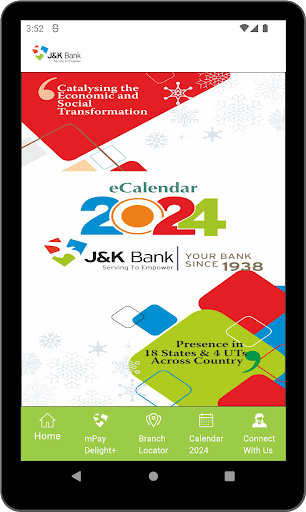 J&K Bank eCalendar Screenshot