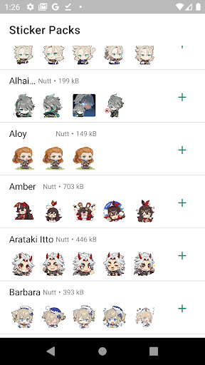 Android application genshin impact WAStickers screenshort