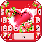 Cover Image of Скачать Red Roses Heart Keyboard Backg  APK