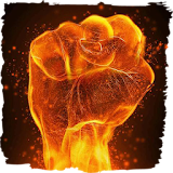 Fiery fist live paper icon