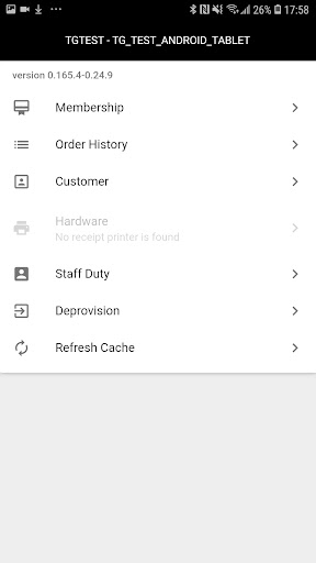 Android application Omnitech mPOS screenshort