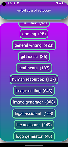 Android application AI Tools Box الذكاء الصناعي screenshort