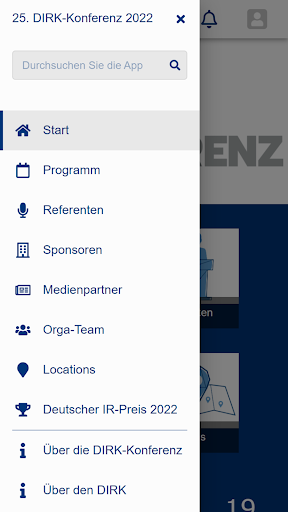 DIRK-Konferenz-App 2022 Screen 2