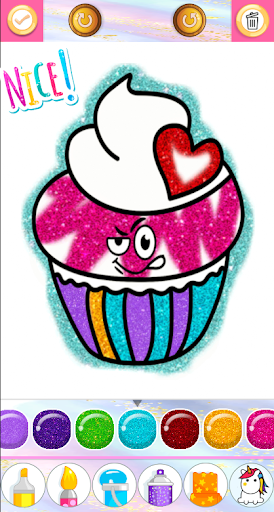Glitter Cupcake Coloring Pages