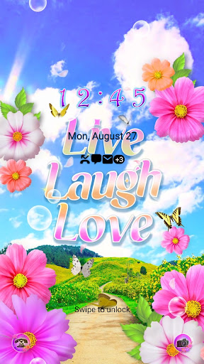 Blue Sky And Flowers-Wallpaper Screen 2