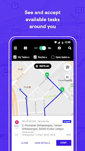 Driver app for AFM Express Screen 3