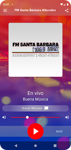 Android application Fm Santa Bárbara Albardón screenshort