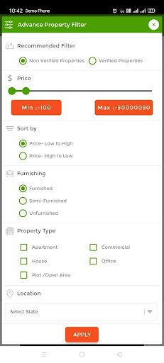 Android application Rent Pro screenshort