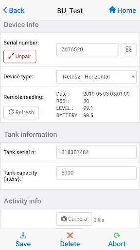 Telemetry Fitter’s App Screen 3