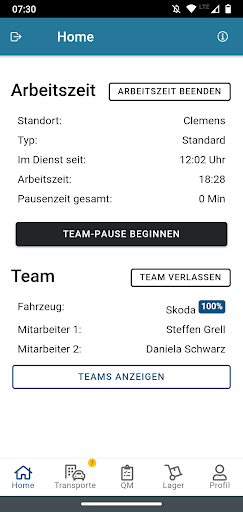 Android application SANSYS Mitarbeiter screenshort
