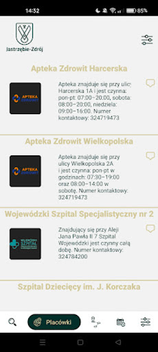 Android application JaZdrój-co? gdzie? kiedy? screenshort