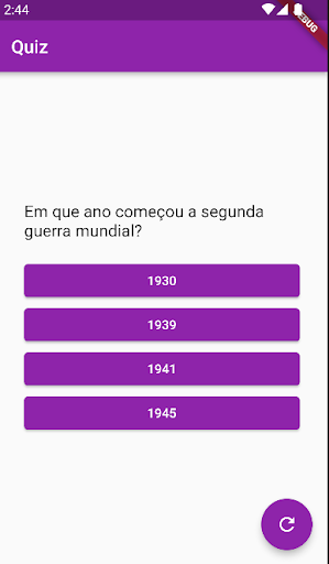 Flutter Quiz Screen 2