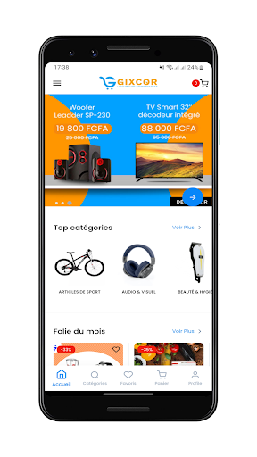Android application Gixcor - Achetez moins cher screenshort