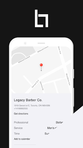 Android application Legacy Barber Co. screenshort