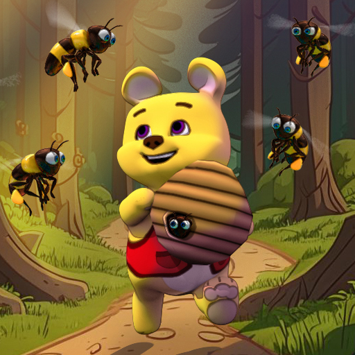 Winnie-the-bear. Honey Run. logo