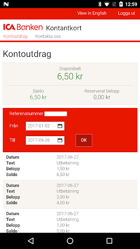 ICA Banken Kontantkort Screen 2