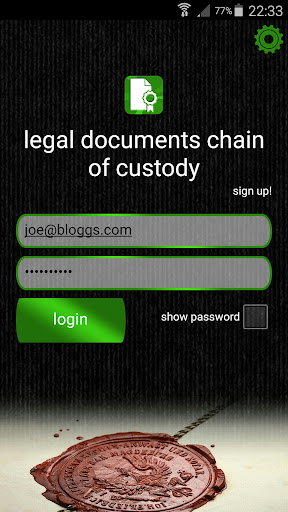 Android application Legal Documents Transport screenshort
