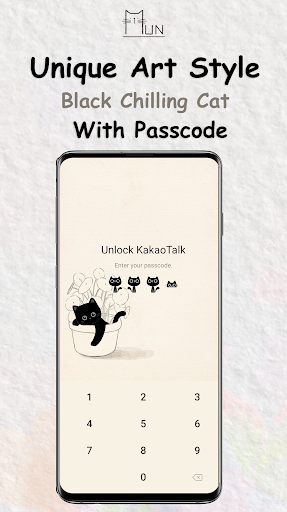 Black Chilling Cat_Kakao Theme Screen 3