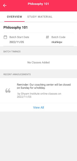 Android application Shyam Institute Online Classes screenshort