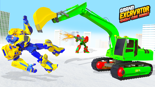 Snow Excavator Robot Games