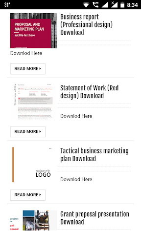 Android application Business Plan Format screenshort